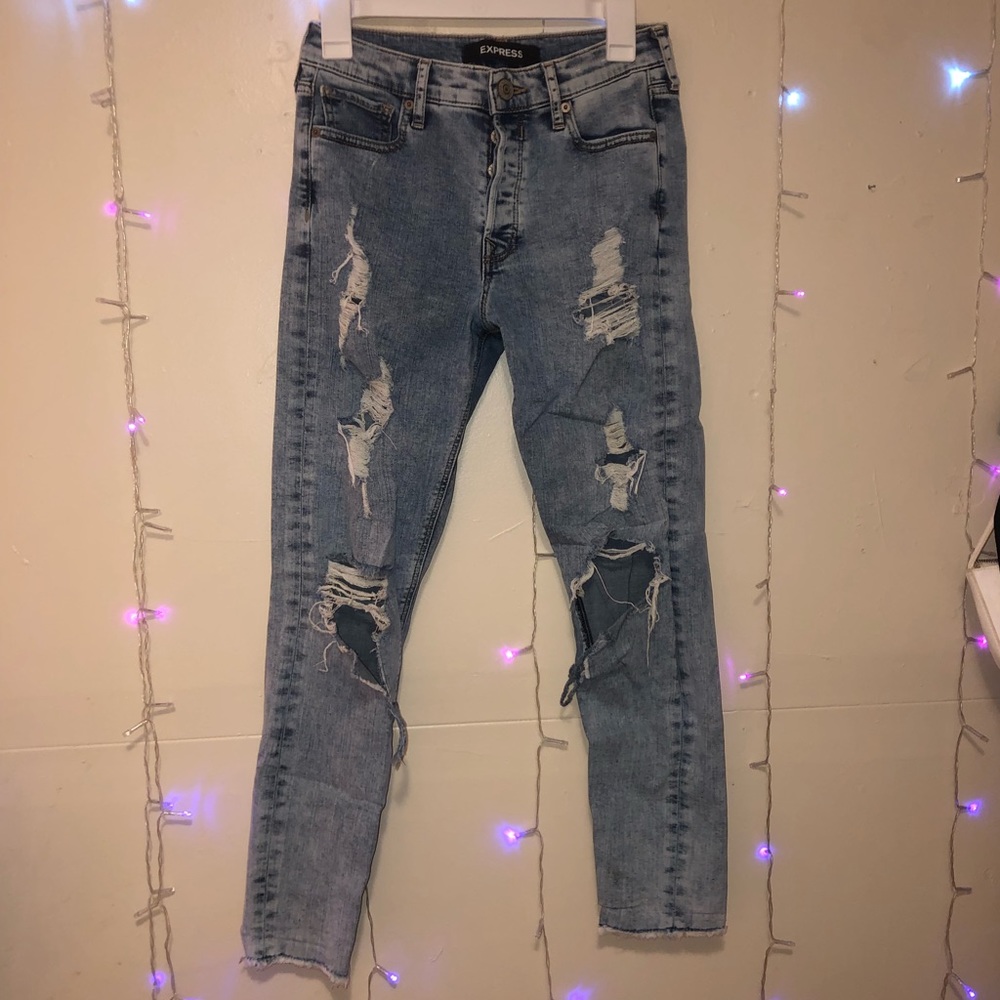 Express High Rise Mom Jeans
